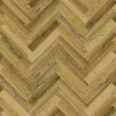 Natural Wood Effect Glue Down Luxury Vinyl Tile-Herringbone(2.5mm Lvt)For Domestic & Commercial Use 1.38M²Per Pack from B&Q