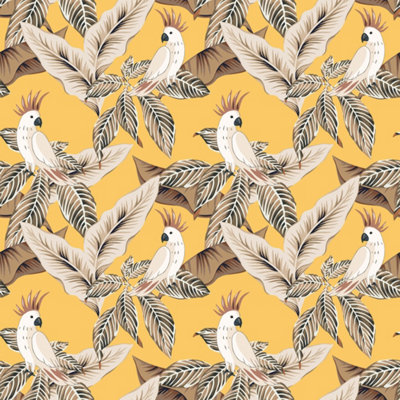 Bobbi Beck Eco-Friendly Yellow Cockatoo Wallpaper from B&Q