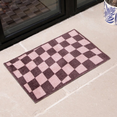 Artsy Doormats Wavey Checkerboard Indoor Washable Doormat from B&Q