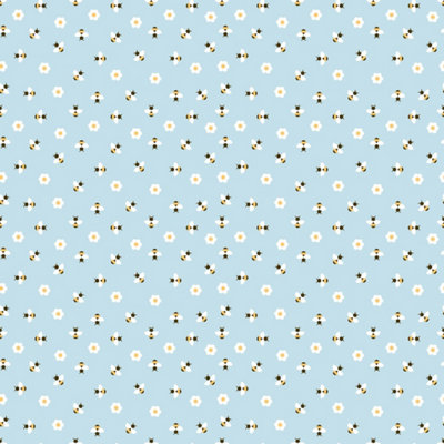 B&Q -  Eco-Friendly Blue Cute Bee Wallpaper