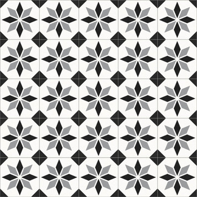 B&Q Black/White Scottsdale & Designer Effect Vinyl Flooring For Kitchen, Bathroom, 2.3Mm Thick-1M(3'3") X 2M(6'6")-2M² 099M