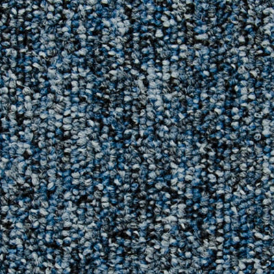B&Q Latour 2 Coniston Modern Loop Pile Contract Carpet Tiles For Domestic & Moderate Commercial Use Blue