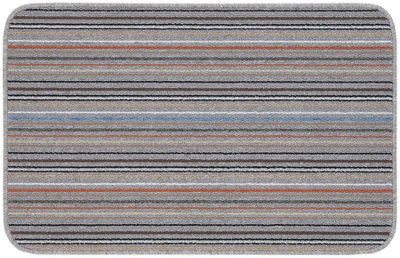 Grey Modern Striped Stain-Resistant Mat For Living RoomUtility RoomDining RoomBathroom & Kitchen -67Cm X 200Cm (Runner) from B&Q