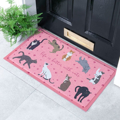 Native Natural Life Is Better With Cats Doormat (70 X 40Cm) from B&Q