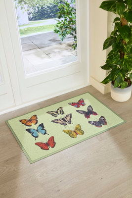 Artsy Doormats Lime Coloured Butterfly  Doormat (90 X 60Cm) from B&Q