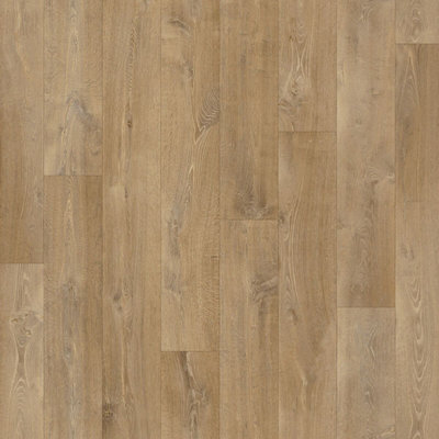 Caramel Oak Beige 2.8mm Vinyl Flooring Wood Effect Plank For HomeOffice & Heavy Commercial-1M(3'3") X 3M(9'9")-3M² from B&Q