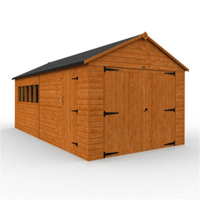 20Ft X 10Ft (5950mm X 2950mm) Horsforth Shiplap Xl Garage With 5 Windows (12mm Tongue And Groove Floor And Roof)-31958 