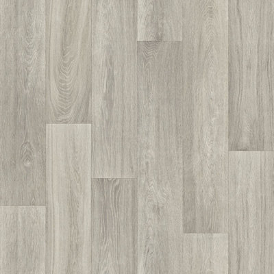  - Cloudy Oak Grey Wood Effect Anti-Slip Vinyl Flooring For Kitchen Bathroom Living Room 1.9mm Thick-2M(6'6") X 4M(13'1")-8M²
