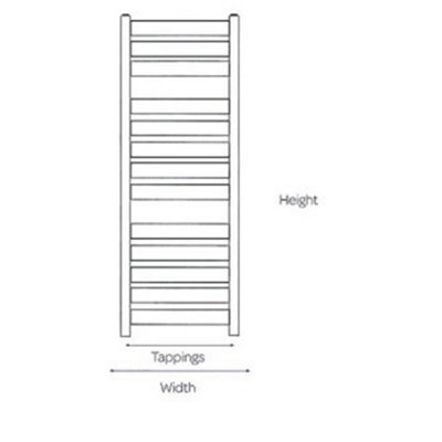 952mm (H) x 500mm (W) - Vertical Bathroom Towel Radiator (Hampsted) - (0.95 x 0.5m)