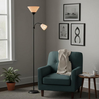 Burakh Adjustable High Brightness Floor Lamp With 2 Reading Lights For Living RoomsBedroomsReplace Halogen Standing Lamps from B&Q