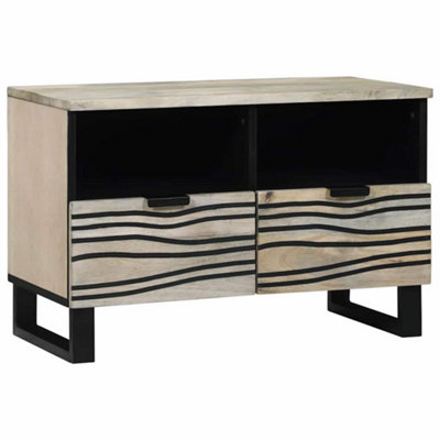 Berkfield Entertainment Centres & Tv Stands With Drawer White And Black from B&Q
