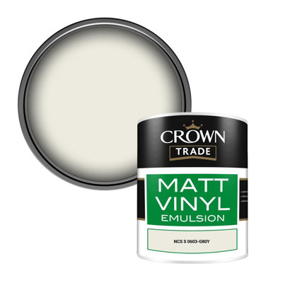 Crown Trade Vinyl Matt Walls & Ceilings Emulsion Paint Ncs S 0603-G80Y (0603-G80Y) 1L from B&Q