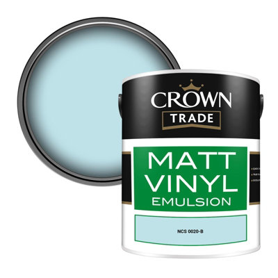 Crown Trade Vinyl Matt Walls & Ceilings Emulsion Paint Ncs 0020-B (0020-B) 5L from B&Q