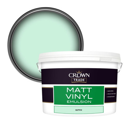 Crown Trade Vinyl Matt Walls & Ceilings Emulsion Paint (G6791H) 10L from B&Q