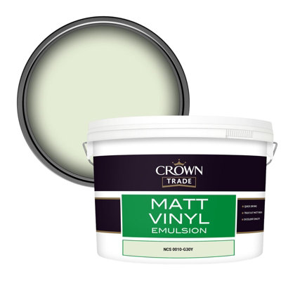 Crown Trade Vinyl Matt Walls & Ceilings Emulsion Paint Ncs 0010-G30Y (0010-G30Y) 10L from B&Q