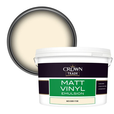 Crown Trade Vinyl Matt Walls & Ceilings Emulsion Paint Ncs 0305-Y15R (0305-Y15R) 10L from B&Q