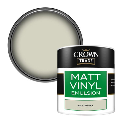Crown Trade Vinyl Matt Walls & Ceilings Emulsion Paint Ncs S 1505-G80Y (1505-G80Y) 250Ml Tester from B&Q