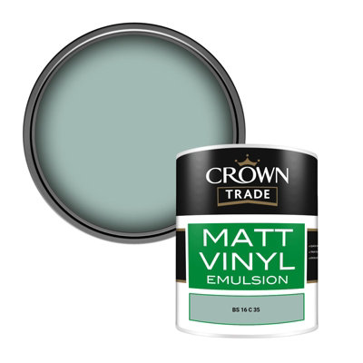 Crown Trade Vinyl Matt Walls & Ceilings Emulsion Paint Bs 16 C 35 (16C35) 1L from B&Q