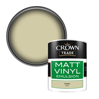 Crown Trade Vinyl Matt Walls & Ceilings Emulsion Paint Croquet (C4591A) 1L
