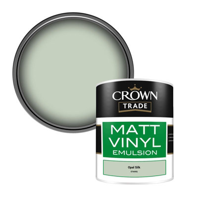 Crown Trade Vinyl Matt Walls & Ceilings Emulsion Paint Opal Silk (E7600Q) 1L from B&Q