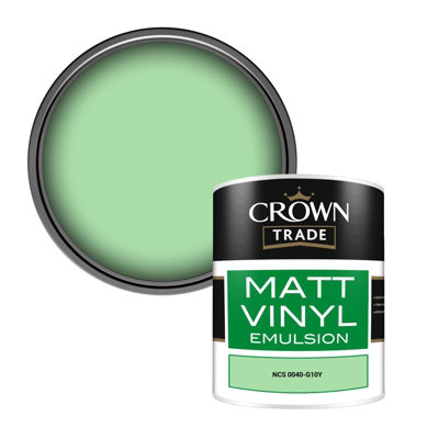 Crown Trade Vinyl Matt Walls & Ceilings Emulsion Paint Ncs 0040-G10Y (0040-G10Y) 1L from B&Q