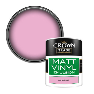 Crown Trade Vinyl Matt Walls & Ceilings Emulsion Paint Ncs 0040-R30B (0040-R30B) 1L from B&Q