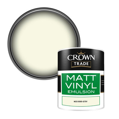 Crown Trade Vinyl Matt Walls & Ceilings Emulsion Paint Ncs 0305-G75Y (0305-G75Y) 1L from B&Q
