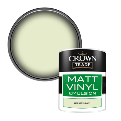 Crown Trade Vinyl Matt Walls & Ceilings Emulsion Paint Ncs S 0515-G40Y (0515-G40Y) 1L from B&Q