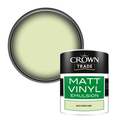 Crown Trade Vinyl Matt Walls & Ceilings Emulsion Paint Ncs S 0520-G40Y (0520-G40Y) 1L from B&Q