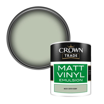 Crown Trade Vinyl Matt Walls & Ceilings Emulsion Paint Ncs S 2010-G30Y (2010-G30Y) 1L from B&Q