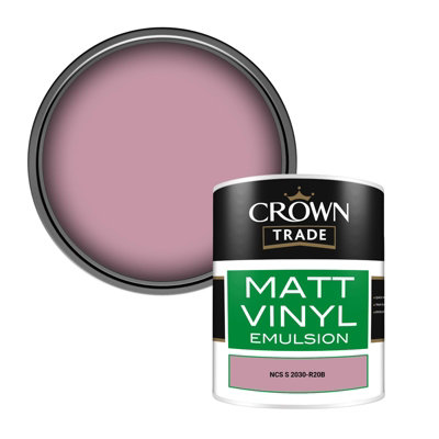 Crown Trade Vinyl Matt Walls & Ceilings Emulsion Paint Ncs S 2030-R20B (2030-R20B) 1L from B&Q