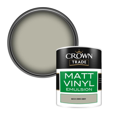 Crown Trade Vinyl Matt Walls & Ceilings Emulsion Paint Ncs S 3005-G80Y (3005-G80Y) 1L from B&Q
