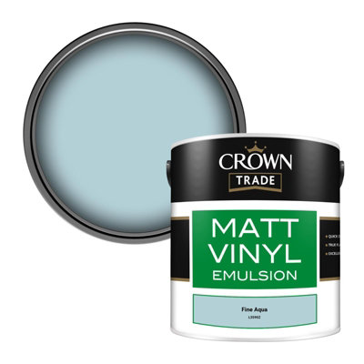 B&Q -  Vinyl Matt Walls & Ceilings Emulsion Paint Fine Aqua (L3590Z) 2.5L