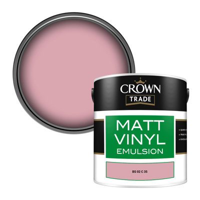 Crown Trade Vinyl Matt Walls & Ceilings Emulsion Paint Bs 02 C 35 (02C35) 2.5L from B&Q