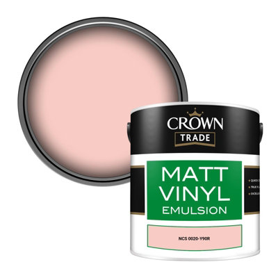 Crown Trade Vinyl Matt Walls & Ceilings Emulsion Paint Ncs 0020-Y90R (0020-Y90R) 2.5L from B&Q