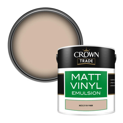 Crown Trade Vinyl Matt Walls & Ceilings Emulsion Paint Ncs 2110-Y40R (2110-Y40R) 2.5L from B&Q