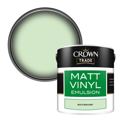 Crown Trade Vinyl Matt Walls & Ceilings Emulsion Paint Ncs S 0520-G20Y (0520-G20Y) 2.5L from B&Q