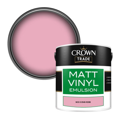Crown Trade Vinyl Matt Walls & Ceilings Emulsion Paint Ncs S 0540-R20B (0540-R20B) 2.5L from B&Q