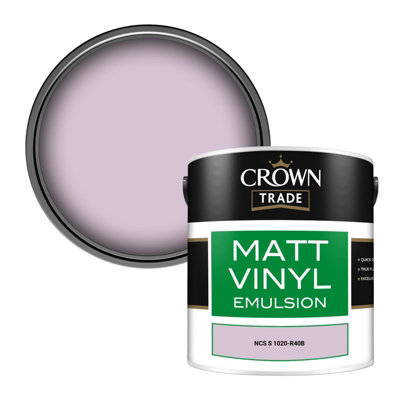 Crown Trade Vinyl Matt Walls & Ceilings Emulsion Paint Ncs S 1020-R40B (1020-R40B) 2.5L from B&Q