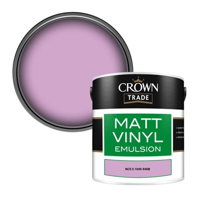 Crown Trade Vinyl Matt Walls & Ceilings Emulsion Paint Ncs S 1040-R40B (1040-R40B) 2.5L from B&Q