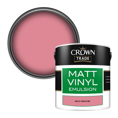 Crown Trade Vinyl Matt Walls & Ceilings Emulsion Paint Ncs S 1050-R10B (1050-R10B) 2.5L from B&Q