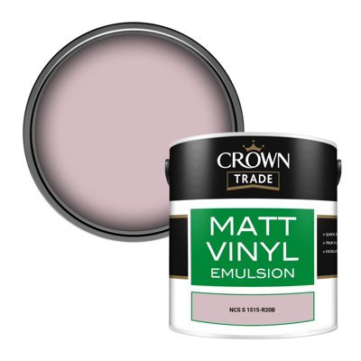 Crown Trade Vinyl Matt Walls & Ceilings Emulsion Paint Ncs S 1515-R20B (1515-R20B) 2.5L from B&Q
