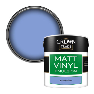 Crown Trade Vinyl Matt Walls & Ceilings Emulsion Paint Ncs S 1550-R70B (1550-R70B) 2.5L from B&Q