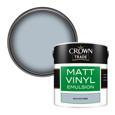 Crown Trade Vinyl Matt Walls & Ceilings Emulsion Paint Ncs S 2010-R80B (2010-R80B) 2.5L from B&Q