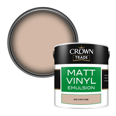 Crown Trade Vinyl Matt Walls & Ceilings Emulsion Paint Ncs S 2010-Y50R (2010-Y50R) 2.5L from B&Q