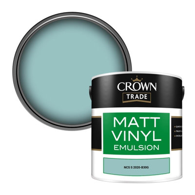 Crown Trade Vinyl Matt Walls & Ceilings Emulsion Paint Ncs S 2020-B30G (2020-B30G) 2.5L from B&Q