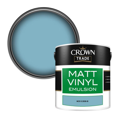 Crown Trade Vinyl Matt Walls & Ceilings Emulsion Paint Ncs S 2030-B (2030-B) 2.5L from B&Q