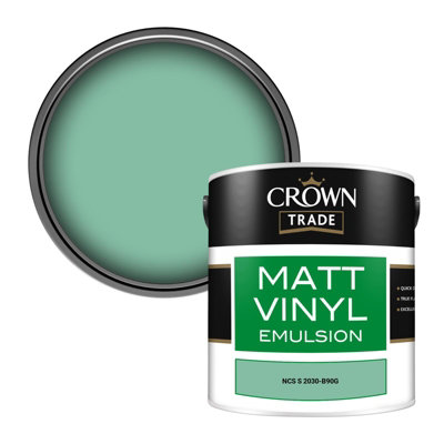 Crown Trade Vinyl Matt Walls & Ceilings Emulsion Paint Ncs S 2030-B90G (2030-B90G) 2.5L from B&Q