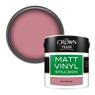 Crown Trade Vinyl Matt Walls & Ceilings Emulsion Paint Ncs S 2040-R10B (2040-R10B) 2.5L from B&Q