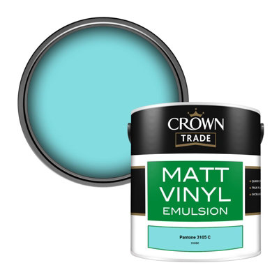 B&Q -  Vinyl Matt Walls & Ceilings Emulsion Paint Pantone 3105 C (3105C) 2.5L